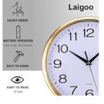 product_image_name-Generic-Horloge Murale Laigoo Or Silencieuse 12 Pouces-2