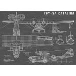 Catalina vintage airplane  Poster Chambre Haute Qualité