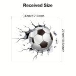 product_image_name-Generic-1pc Ballon de Football Éclatant à Travers le Mur - Autocollant Mural PVC Moderne Amovible pour Carrelage, Salon, Chambre, Bureau Maison Déco DIY, Accessoires de Football, Thème Sportif Dynamique, Installation Facile-2