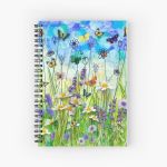 Butterflies & wildflowers collage, summer meadow Spiral Notebook Bloc note
