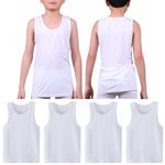 product_image_name-Generic-مجموعة من 4 قمصان داخلية بيضاء للأولاد 100٪ قطن للأعمار 10-12 سنة-1