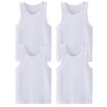 product_image_name-Generic-مجموعة من 4 قمصان داخلية بيضاء للأولاد 100٪ قطن للأعمار 10-12 سنة-2