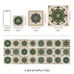 product_image_name-Generic-24pcs Autocollants de Carreaux de Fleurs Antiques, Autocollants Muraux Étanches et Amovibles, Autocollants Muraux Rétro pour Salle de Bain et Toilettes, Autocollants Muraux d'Art à Coller, Papier Peint de Cuisine, Décoration de Chambre, Décoration de Mai-4