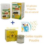 Bio propolis poudre + gélules // Stimuler le système immunitaire et ses propriétés vitales (contre les virus) 100% naturel // 10 gr + 60 gélules