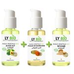 LY BIO PACK HUILE AVOCAT 50ml - POMPE + HUILE FIGUE DE BARBARIE 50ML - POMPE + HUILE SESAME 50ml - POMPE