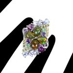 product_image_name-Generic-خاتم فضة عيار 925 مرصع بأحجارالاوبال الأسود .الرودوليت .الزمرد والأمديست-3