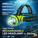 product_image_name-Generic-High Power Rechargeable LED Diving plongée Headlamp - Lampe Frontale LED Puissante Rechargeable - Éclairage Professionnel Chantier Camping -1