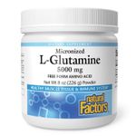 product_image_name-Natural Factors-L-glutamine micronisée en poudre 5000 mg, مسحوق ل-جلوتامين ميكرونيزد 5000 ملغ، [أنسجة عضلية صحية] 226 جم-1