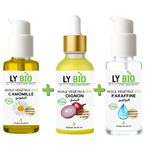 LY BIO PACK HUILE CAMOMILLE 50ML - POMPE + HUILE OIGNON 50ML - PIPETTE + HUILE PARAFFINE 50ML - POMPE