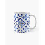 product_image_name-Generic-Tuiles portugaises. Fleurs et feuilles bleues Mug classique-4