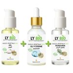 LY BIO PACK HUILE AIL 50ML - POMPE + HUILE GLYCERINE 50ml - PIPETTE + HUILE ROMARIN 50ml - POMPE