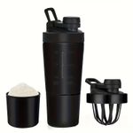 Pro Shaker Shaker en Acier Inoxydable de 600ml Grande Capacité, avec Balance Sportive et Balle à Remuer.