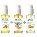 LY BIO PACK HUILE ABRICOT 50ML - POMPE + HUILE GERME DE BLE 50ML - POMPE + HUILE MAIS 50ML - POMPE