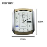 product_image_name-Rhythm-CFH102NR65 - Horloge murale avec dateur jour/mois & mélodie chaque heure - Doree cadran Blanc --6