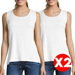 product_image_name-Generic-Pack De 2 Débardeurs Femme Coton Bio Blanc-1