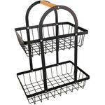 product_image_name-Generic-سلة فواكه معدنية بطبقتين بلمسة نهائية سوداء تصميم صغير للتخزين وتقديم الزينة في المطبخ-3