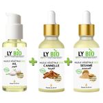 LY BIO PACK HUILE AIL 50ML - POMPE + HUILE CANNELLE 50ML - PIPETTE + HUILE SESAME 50ml - PIPETTE