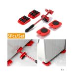 Kit Déplace-Meubles Professionnel 5 Pièces – Capacité Lourde avec Levier en Acier