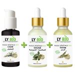 LY BIO PACK HUILE CADE 50ML - POMPE + HUILE SAUGE 50ML - PIPETTE + HUILE THYM 50ML - PIPETTE