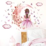 product_image_name-Generic-Autocollant Girl Moon Butterflies Style 4 Wall Decoration For house & Rooms-1