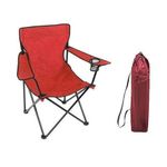 Chaise de Camping Confort avec Porte-Gobelet - Rouge