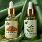 Bio Huile de Fenugrec 50 ml et Huile de Thé Vert 50 ml pour nutrition et éclat naturel