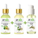 LY BIO PACK HUILE AVOCAT 50ml - PIPETTE + HUILE CAMPHREE 50ML - PIPETTE + HUILE THYM 50ML - POMPE