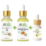 LY BIO PACK HUILE AIL 50ML - PIPETTE + HUILE AMANDE DOUCE 50ML - PIPETTE + HUILE ESSENTIEL CITRON 10ML