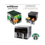 schlëizer Friteuse Sans Huile XXL - 7.5L + 7.5L avec Double Panier Vitre pour Une Cuisson Familiale