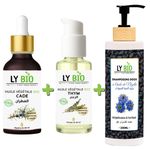LY BIO PACK HUILE CADE 50ML - PIPETTE + HUILE THYM 50ML - POMPE + SHAMPOOING A L'HUILE DE NIGELLE 200ML