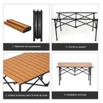 Generic Table de camping pliable Marron clair - image 5