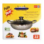 product_image_name-Generic-مقلاة بقطر 22 سم Ø طلاء غير لاصق بمقبضين وغطاء زجاجي / سهل التنظيف - طلاء أقوى // Poêle avec un diamètre de 22 cm Ø Revêtement antiadhésif avec deux poignées et couvercle en verre-4