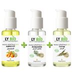 LY BIO PACK HUILE ABRICOT 50ML - POMPE + HUILE ROMARIN 50ml - POMPE + HUILE THYM 50ML - POMPE