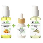 LY BIO PACK HUILE ABRICOT 50ML - POMPE + HUILE ESSENTIEL EUCALYPTUS 10ML + HUILE THYM 50ML - POMPE