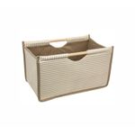 product_image_name-Generic-Bac de Rangement en Tissu, 2 Boîtes de Rangement Ouverte en Toile Pliable avec Poignée en bois-1