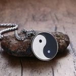 product_image_name-Generic-Collier Style Yin Yang Argent En Acier inoxydable 60 cm Pour Hommes-3