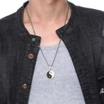 product_image_name-Generic-Collier Style Yin Yang Argent En Acier inoxydable 60 cm Pour Hommes-7