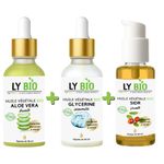 LY BIO PACK HUILE ALOE VERA 50ml - PIPETTE + HUILE GLYCERINE 50ml - PIPETTE + HUILE SIDR 50ML - POMPE