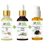 LY BIO PACK HUILE AIL 50ML - PIPETTE + HUILE CADE 50ML - PIPETTE + HUILE NIGELLE 50ML - POMPE
