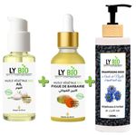 LY BIO PACK HUILE AIL 50ML - POMPE + HUILE FIGUE DE BARBARIE 50ML - PIPETTE + SHAMPOOING A L'HUILE DE NIGELLE 200ML