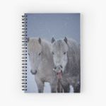 Icelandic horses in the snow Spiral Notebook Bloc note