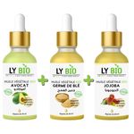 LY BIO PACK HUILE AVOCAT 50ml - PIPETTE + HUILE GERME DE BLE 50ML - PIPETTE + HUILE JOJOBA 50ML - PIPETTE