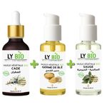 LY BIO PACK HUILE CADE 50ML - PIPETTE + HUILE GERME DE BLE 50ML - POMPE + HUILE SAUGE 50ML - POMPE
