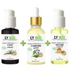 LY BIO PACK HUILE CADE 50ML - POMPE + HUILE CAMPHREE 50ML - PIPETTE + HUILE SESAME 50ml - POMPE