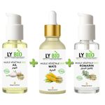 LY BIO PACK HUILE AIL 50ML - POMPE + HUILE MAIS 50ML - PIPETTE + HUILE ROMARIN 50ml - POMPE