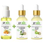 LY BIO PACK HUILE ABRICOT 50ML - POMPE + HUILE CAMPHREE 50ML - PIPETTE + HUILE RICIN 50ml - PIPETTE