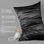 product_image_name-Mara Sho-Taie d'oreiller en Soie De Haute Qualité Bienfaits Cheveux et Peau Anti Âge, Anti Acarien(70x50cm, Noir)-5