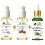 LY BIO PACK HUILE AIL 50ML - POMPE + HUILE CANNELLE 50ML - POMPE + HUILE HYDRATANTE & NUTRITIVE 50ML - PIPETTE