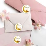 product_image_name-Generic-24pcs/48pcs Stickers Ramadan  Croissant rond doré décoratif, et étoiles avec texte Ramadan Kareem pour les festivals islamiques et la décoration intérieure, papier brillant, usage unique-5