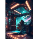 Neon space cockpit  Poster Chambre Haute Qualité